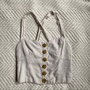 Urban Outfitters linen cropped tank top